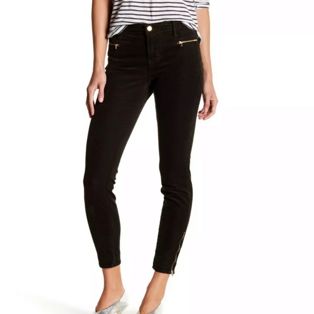 J Brand Iselin Luxe Zip Ankle Pants, Dark Green 28